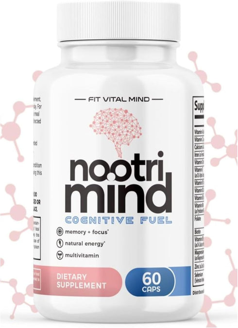 Brain Supplements for Memory and Focus, Nootropic Support with Bacopa, Vitamins B6 B12, Phosphatidylserine, DMAE, 60