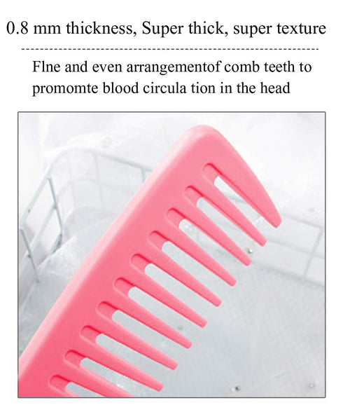 KONSLMS Wide Tooth Detangling Comb, Premium Durable Large Pink Comb for Curly, Long, and Wet Hair
