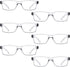 LUR READING GLASSES 6 Pack Comfort Plastic Readers with Spring Hinge (Clear)