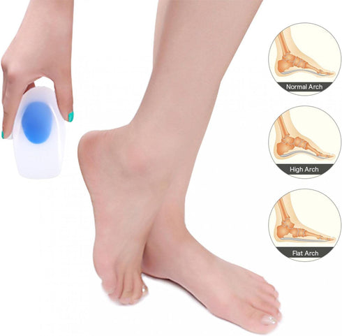 1 Pair Silicone Gel Heel Cups for Plantar Fasciitis, Sore Heel, Bone Spur & Achilles Pain Relief Protectors (M 34-38)
