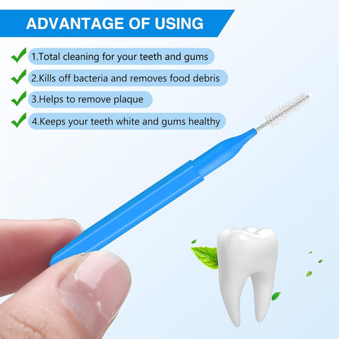 200 Pcs Interdental Brushes Braces Brush for Cleaner, 5 Colors, 5 Sizes, Soft Dental Tooth Flossing Head