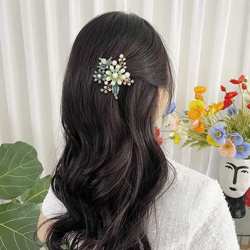 inSowni 4 Pack Luxury Glitter Jeweled Gems Rhinestones Vintage Butterfly Metal Barrettes Hair Clips