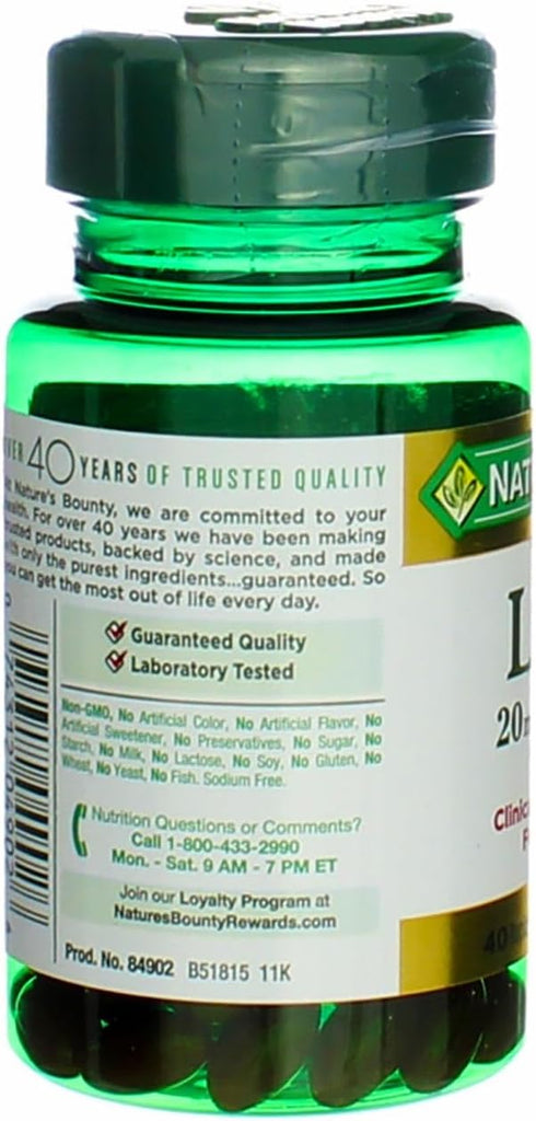 Nature's Bounty Lutein -- 20 mg - 40 Softgels