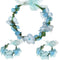 WLBON 3 Pcs Flower Headband and Wristbands, Rose Floral Leaf Hair Hoops, Accessories for Women Xmas Wedding Party