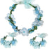 WLBON 3 Pcs Flower Headband and Wristbands, Rose Floral Leaf Hair Hoops, Accessories for Women Xmas Wedding Party