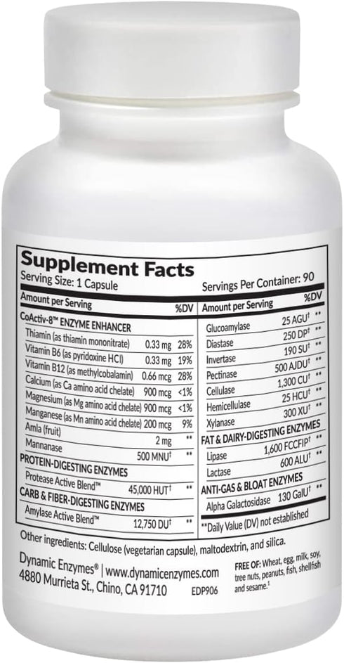Eat E-Z Digestive Enzymes 90 Count for Gut Health Anti-Bloating Digestive Enzyme for Immune Support