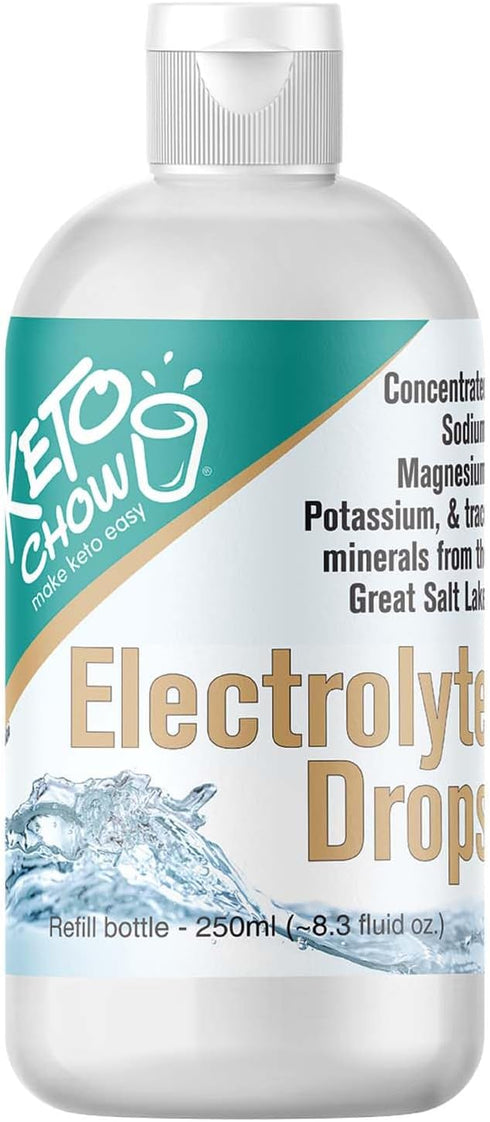 Keto Chow Electrolyte Hydration Drops - Keto Diets & Intermittent Fasting, Immune Support, Unflavored, 8.3 fl oz