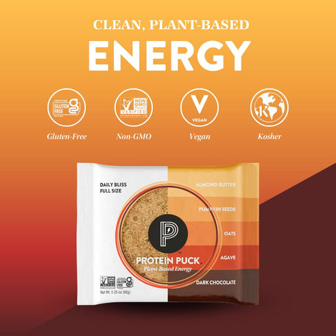 Protein Puck Plant Based Bars | 13g Vegan Protein | Gluten Free, Non-Dairy, Kosher Certified, 16 Count