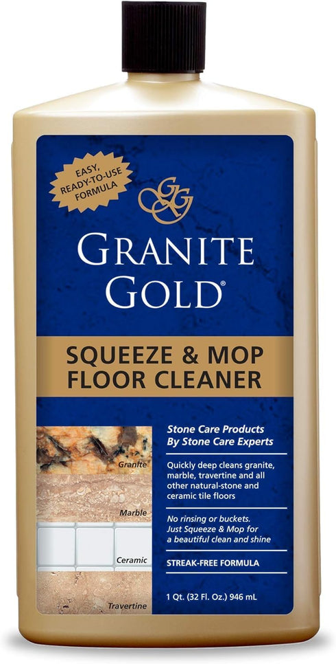 Granite Gold Squeeze and Mop Floor Cleaner, 32 Fl Oz for Granite, Marble, and Natural Stone Surfaces