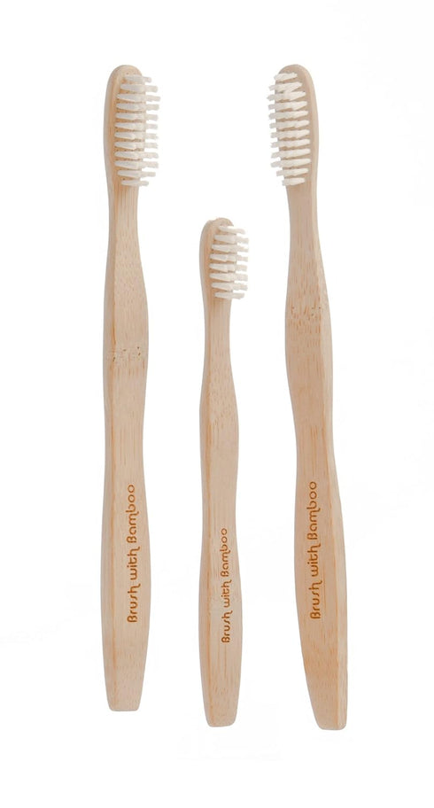 Bamboo Toothbrush 4-Pack ¦ Mixed Family for Adult/Kid Use