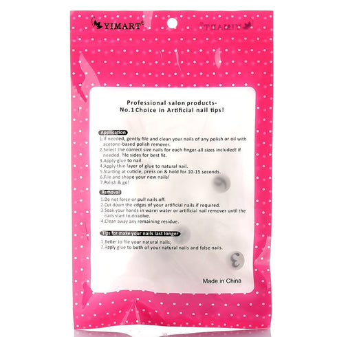 Yimart 500pcs/pack Stiletto False Nails - Clear Oval Sharp Full Nail Tips for Nail Art Decoration