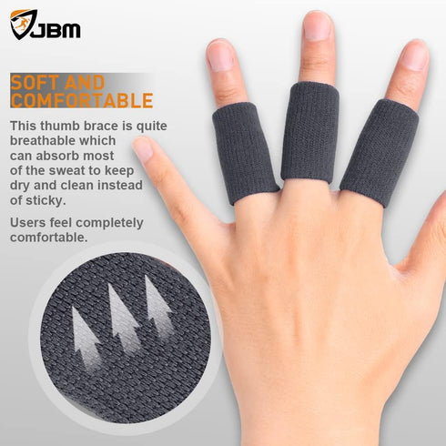 JBM Finger Sleeves 5 Pack, Sport Finger Brace Protector Compression Sleeve for Arthritis