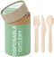 (150 Pcs) Special Edition Compostable Cutlery Set, Disposable Wooden Utensils, Eco Friendly, Biodegradable, 50 Each