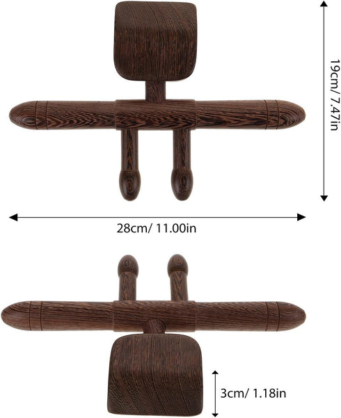 Tofficu Wooden Neck and Back Massager Stick for Fatigue Relief, Handheld Chicken Wing Wood Pressure Point Tool