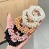 LOVEF 3 Pcs Fashion Women Pearls Beads Hair Band Rope Scrunchie Ponytail Holder