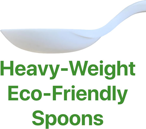 Plastic Utensils Spoon Individual Packaging - Silverware Bulk Pack Disposable Cutlery Party Supply Heavy Duty
