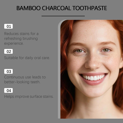 KSVNOTF 120g, Care.(1pcs) Bamboo Charcoal Stain-Removing Toothpaste, Whitens Teeth, Easy to Use, for Daily Oral