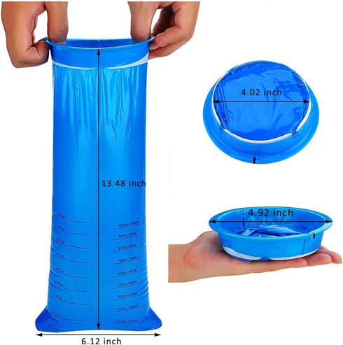 14 Pack Disposable Vomit Bags - Thick Barf Bags 1000ML Blue, Morning Sickness Hospital Grade