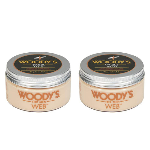 Woody's Web Styling Pomade for Men, Texturizing Wax with Matte Finish, Flexible Hold, 3.4 Oz (2 Pack)