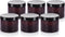 JUVITUS 6 oz Amber PET Plastic Refillable Low Profile Jar, 6 Pack Storage Containers (Black Lids)