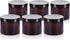 JUVITUS 6 oz Amber PET Plastic Refillable Low Profile Jar, 6 Pack Storage Containers (Black Lids)