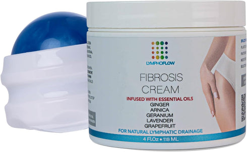 Bruizex Fibro Roller Lymphatic Drainage Massager Ball & Fibrosis Treatment Cream Bundle