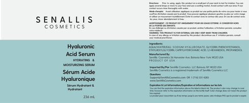 Hyaluronic Acid Serum, 8 fl oz and 2 fl oz, Ultra-Hydrating Moisturizer Made in USA
