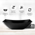 Posh Setting Square Plastic Serving Bowls, Medium Black, Disposable for Salad, Party, Snack, Buffet, 4 Pack
