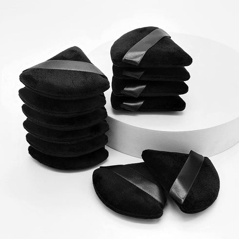 12 Pieces Black Cosmetic Powder Puff, 2.76 Inch Portable Soft Sponge Setting Face Puffs for Loose Powder