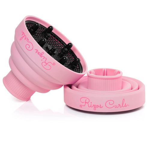 Rizos Curls Collapsible Hair Diffuser, Pink, Enhances Curl Definition, Volume, Fits Most Hair Dryers, Dries Curls Faster