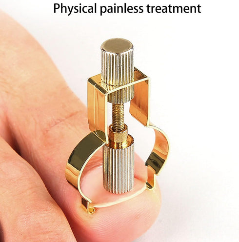 Ingrown Toenail Lifter, Ingrown Nail Corrector Stainless Steel Foot Care Tool Toenail Clamp Recover Foot Nail Care Pedicure Tool for Paronychia Curved Ingrown Toenails (Gold)