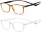 JM 2 Pack Magnetic Reading Glasses for Men Women, Hang Neck Blue Light Blocking Computer Readers, Tortoise & Clear +3.0