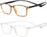 JM 2 Pack Magnetic Reading Glasses for Men Women, Hang Neck Blue Light Blocking Computer Readers, Tortoise & Clear +3.0