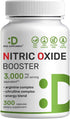 Nitric Oxide Booster 3000mg - 300 Capsules, 12 in 1 Arginine & Citrulline Complex with Energy Blend - Promotes Nutrient