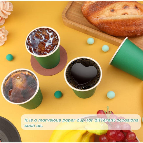 25 Pack 8 oz Disposable Paper Cups, Paper Hot Cups, Hot Coffee Cups, Beverage Cups, Suitable for Offices, Home