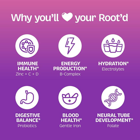 Root'd Prenatal Multivitamin Powder, 25 Vitamins & Minerals, 7 Superfoods & Probiotics, Sugar-Free, 24 Packets
