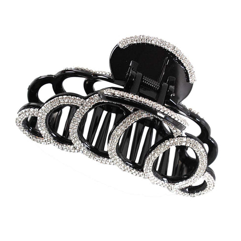 Large Rhinestones Jaw Clips, Strong Hair Claw Clips for Women, Hair Accessories in Black and White