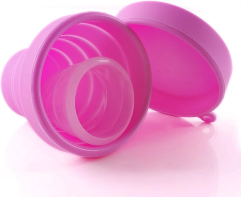 Set Collapsible Silicone Foldable Sterilizing Cup for Feminine softcups Menstrual Cups Storing and Cleaning Your Heavy
