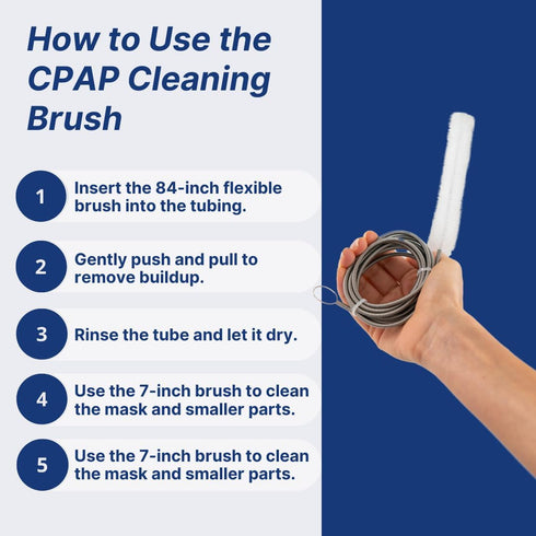 Snugell CPAP Tube Cleaning Brush Set – 84-Inch Flexible Cleaner for Tube Interiors & Masks