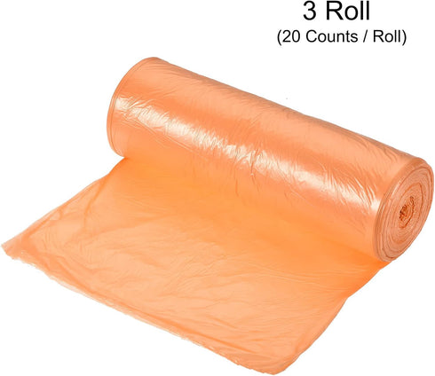 MECCANIXITY Small Trash Bags, 4-6 Gallon, 60 Counts, Waste Basket Liners for Kitchen, Office, Bathroom, Orange