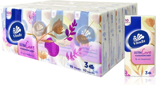 3-Ply Ultra Care Pocket Tissues, Travel Size (30 Packs of 10 Tissues)