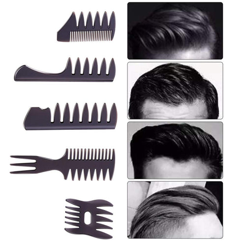 Styling Hair Comb Set, 5 Pack Professional Retro Hairdressing Combs for Salon Barber Hairstylist Accessory