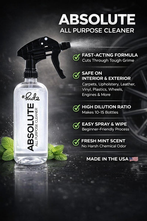 SudzBox 64 oz. Absolute All Purpose Cleaner - Cleans Leather, Fabric, Tires, Wheels, Engine Bay, Vinyl, Shoes, + More
