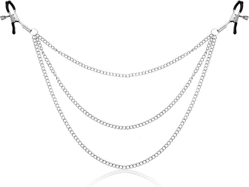 Yuanan Valentine's Day Body Chain, Clamps for Women Faux Body Jewelry, Adjustable Triple