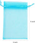 50 Pcs 4x6 Aqua Blue Gifts Wrap Bags, Organza Sheer Fabric Drawstring Mesh Bags for Baby Shower Favor