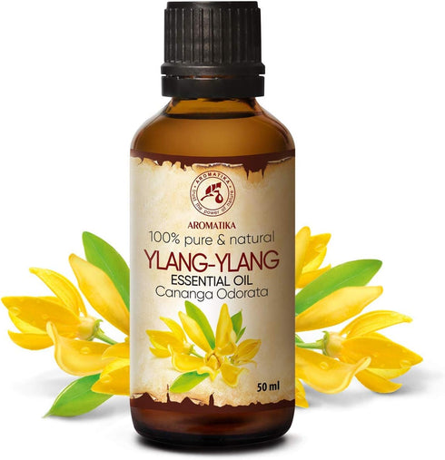 Ylang-Ylang Essential Oil 1.7 Fl Oz - Cananga Odorata - Madagaskar - 100% Pure & Natural Ylang Ylang Oil Best for Aromatherapy - Good Sleep - Beauty - Relaxation - Aroma Diffuser