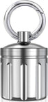 Waterproof Pill Organizer, Stainless Steel Keychain Pill Holder, Portable Single Chamber Pill Container for Outdoor
