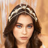Yean Moon Star Wedding Headband Gold Rhinestone Pearl Headpiece Crystal Bridal Hair Accessories for Women and Girls