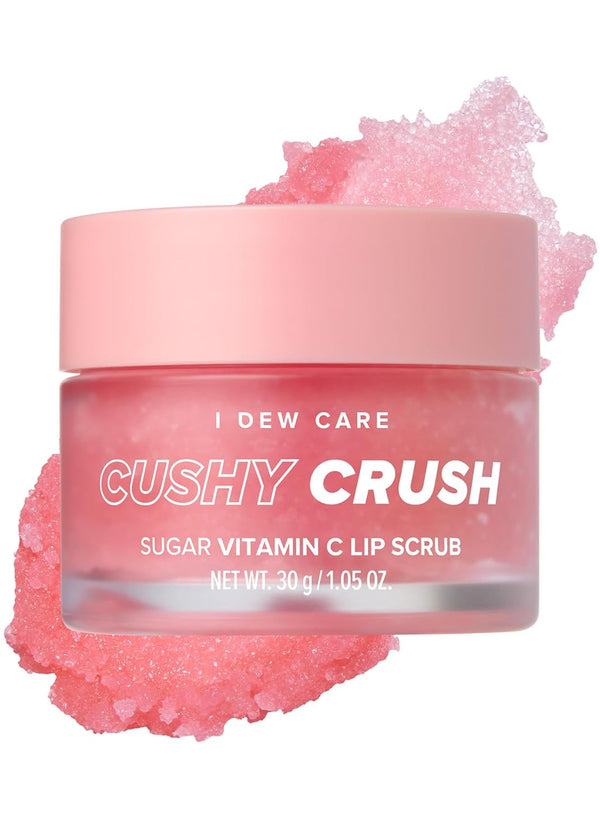 I DEW CARE Lip Scrub - Cushy Crush | Sugar Vitamin C Lip Care Exfoliator for Dark, Dry and Chapped Lips, Vegan, 1.05 oz