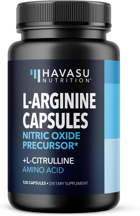 L-Arginine Capsules for Active Males - 120 Count, 1200mg Blend for Enhanced Performance